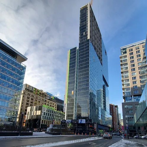 <br>Project: Humaniti<br>Location : Montreal, Quebec<br>Function : Technical designer, job captain, general coordinator, job site supervision.<br>Description : New high-rise multifunctional complex comprising a 195-room hotel, 565 residential units and an office building.<br>Budget: 250 M<br>Client : Lemay and associated architects